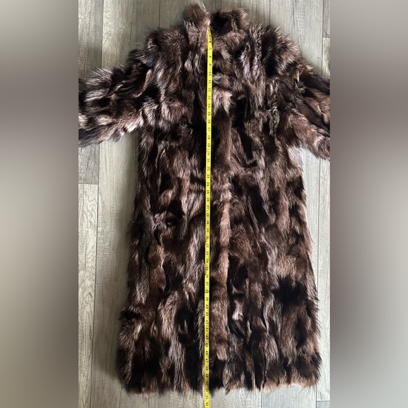 Vintage Berman Genuine Pieced Raccoon Fur Long Coat - Picture 9 of 16